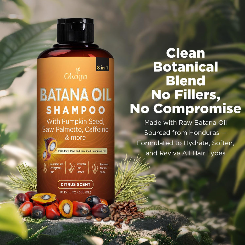Okaga Batana Oil Shampoo 8-in-1 for Hair Growth | 2 Pack