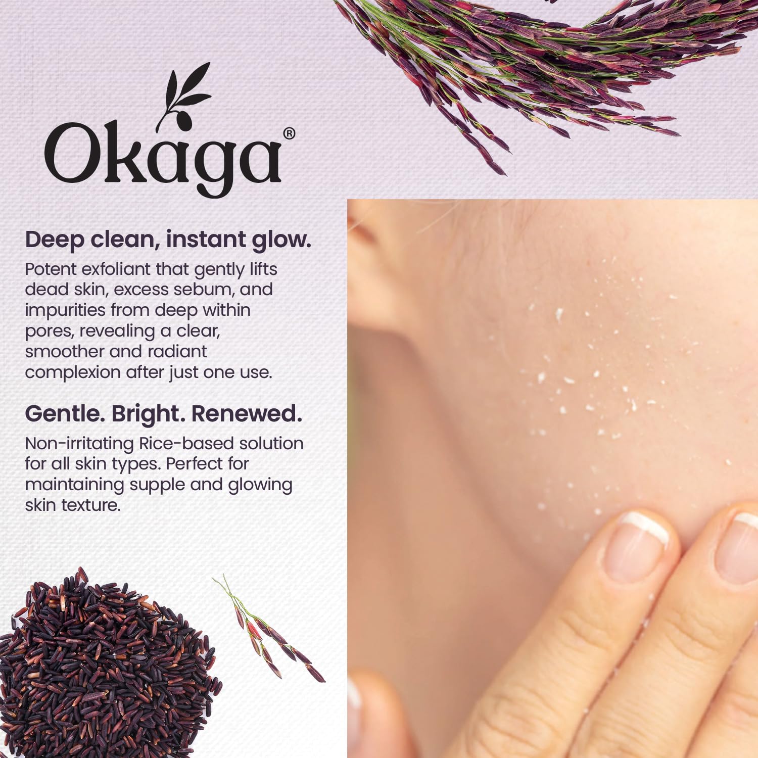 Okaga Black Rice Exfoliant Shot Ampoule – Pore Refining & Hydrating (90 mL)