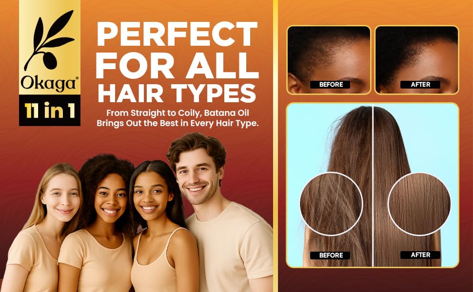 Okaga Batana Oil Shampoo & Conditioner Bundle – 2 × 10.15 fl oz, Citrus Scent, 8‑in‑1 Plant‑Based Hair Care