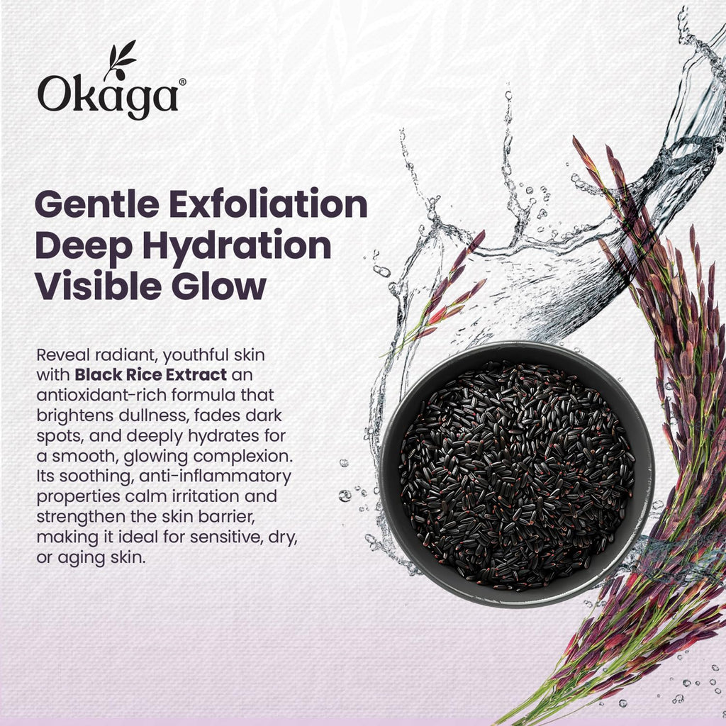 Okaga Black Rice Exfoliant Shot Ampoule – Pore Refining & Hydrating (90 mL)
