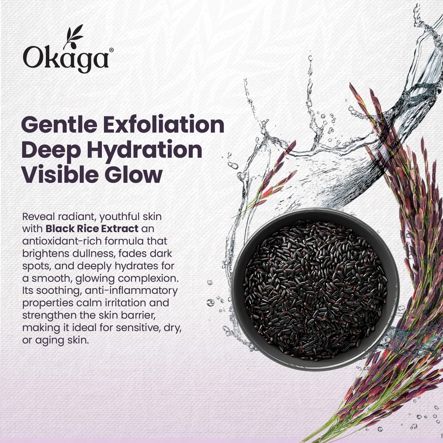 Okaga Black Rice Exfoliant Shot Ampoule – Pore Refining & Hydrating (90 mL)