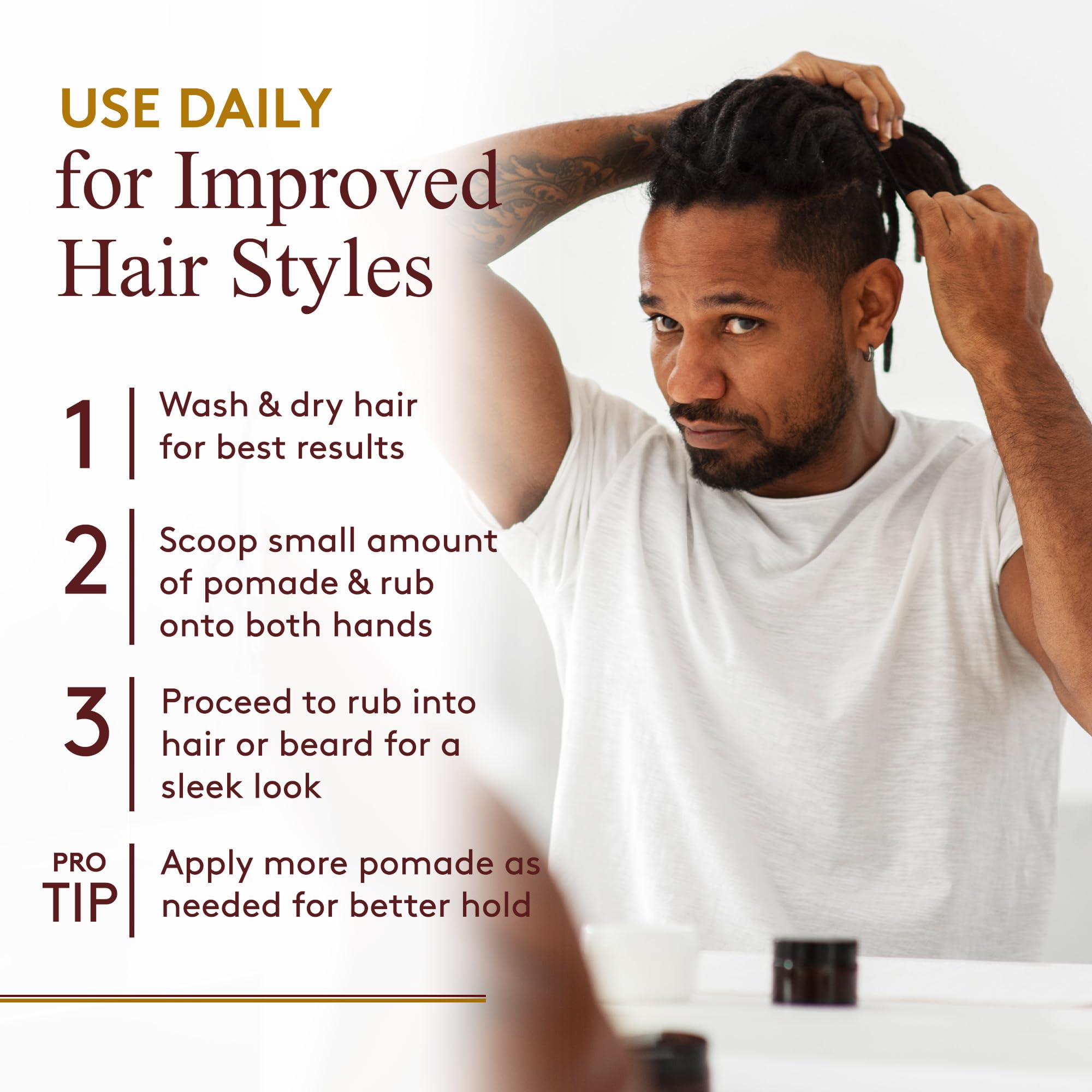 OKAY MEN Castor Oil Beard & Hair Pomade – Moisturize, Strengthen, Style (4 oz, Pack of 2)