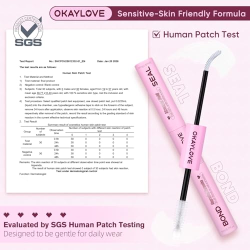 OKAYLOVE Lash Cluster Glue - 2-in-1 Waterproof Lash Bond & Seal, 150H+ Hold, Quick-Drying, Non-Irritating