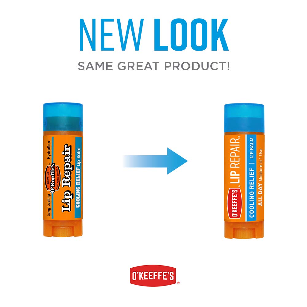 O'Keeffe's Cooling Relief Lip Repair Lip Balm, Pack of 7 – Hydration for Dry Lips