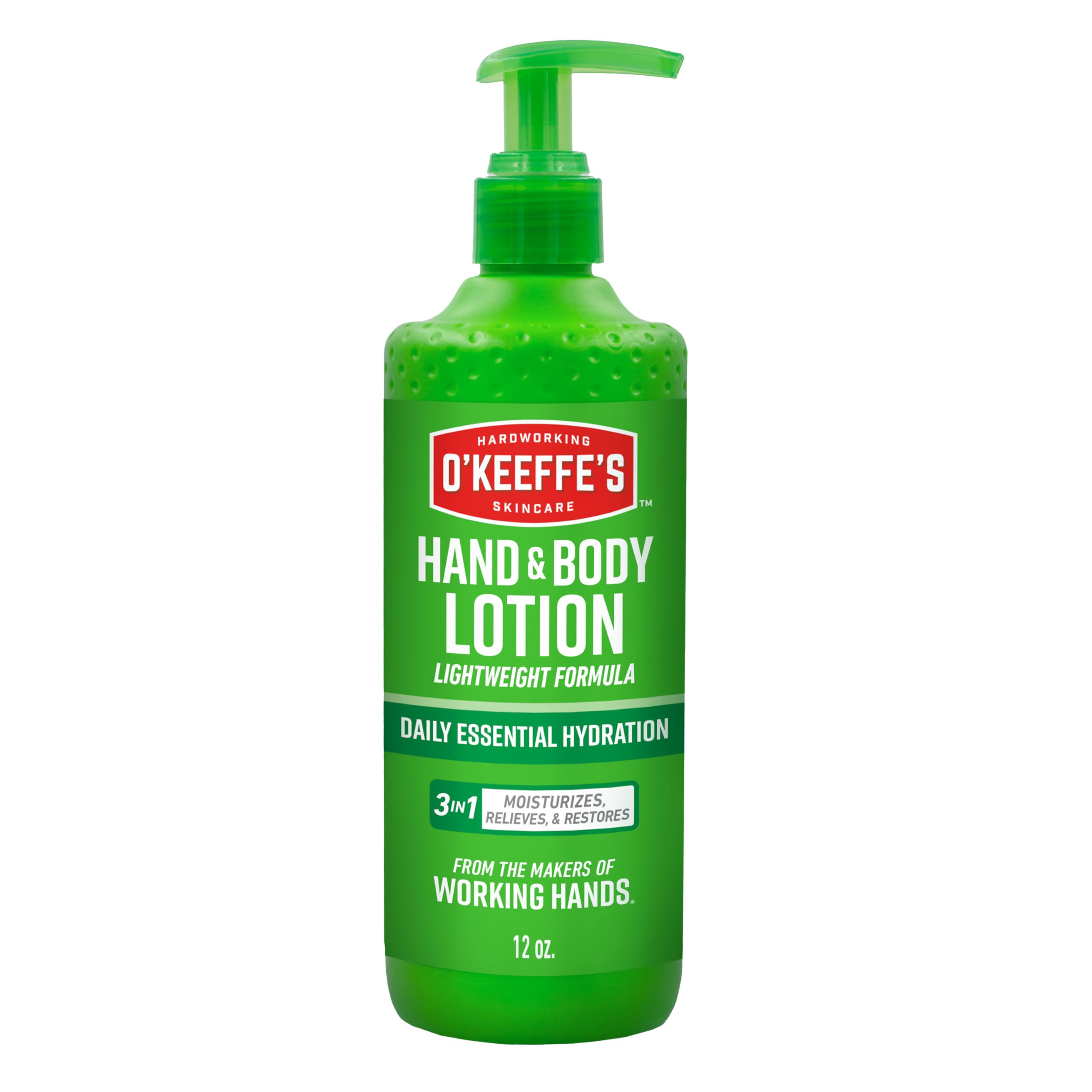 O'Keeffe's Hand & Body Lotion 12 oz Pump – Daily Hydration & Dry Skin Relief