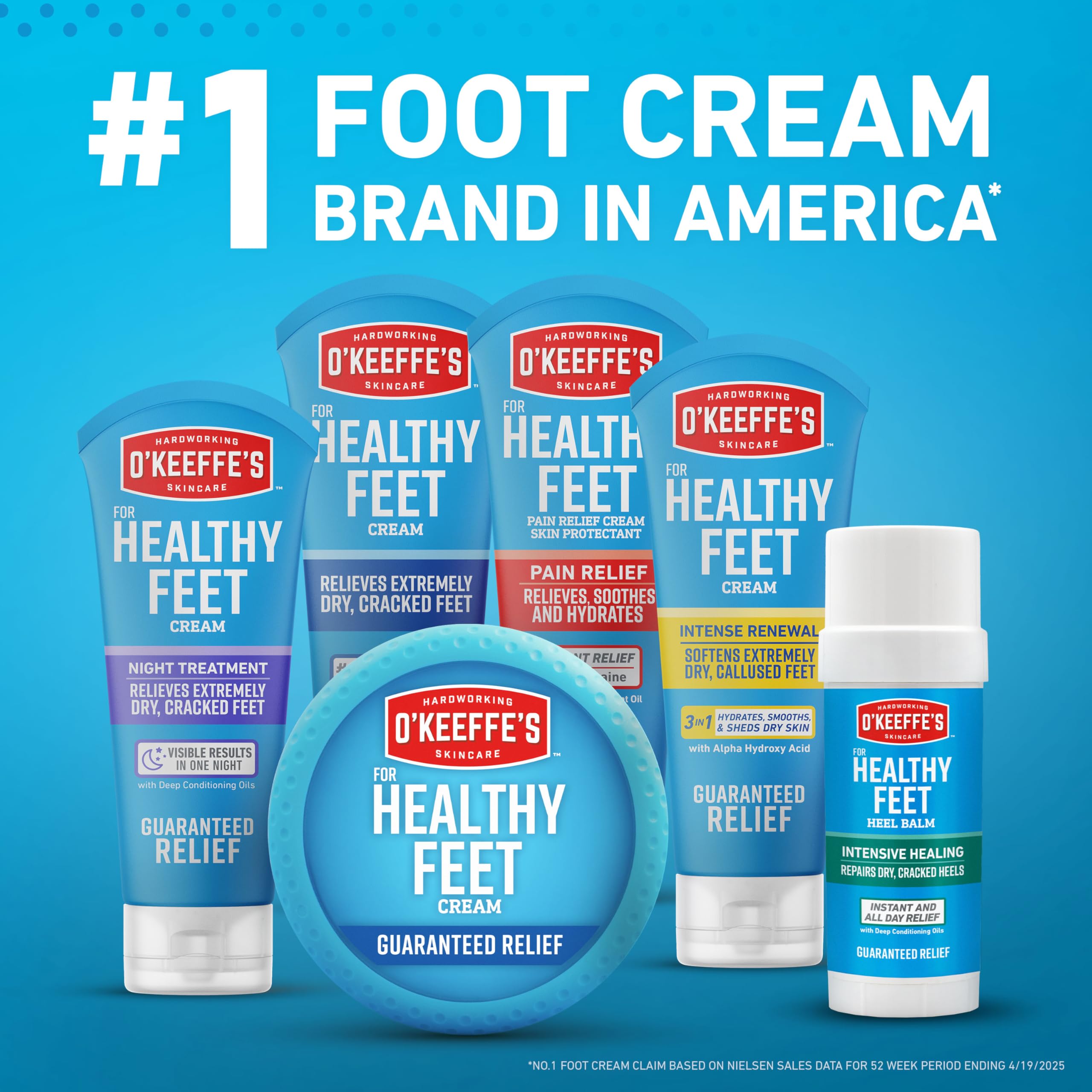 O'Keeffe's for Healthy Feet Foot Cream – 3.2 oz Jar (12 Pack) – Relief for Dry, Cracked Feet