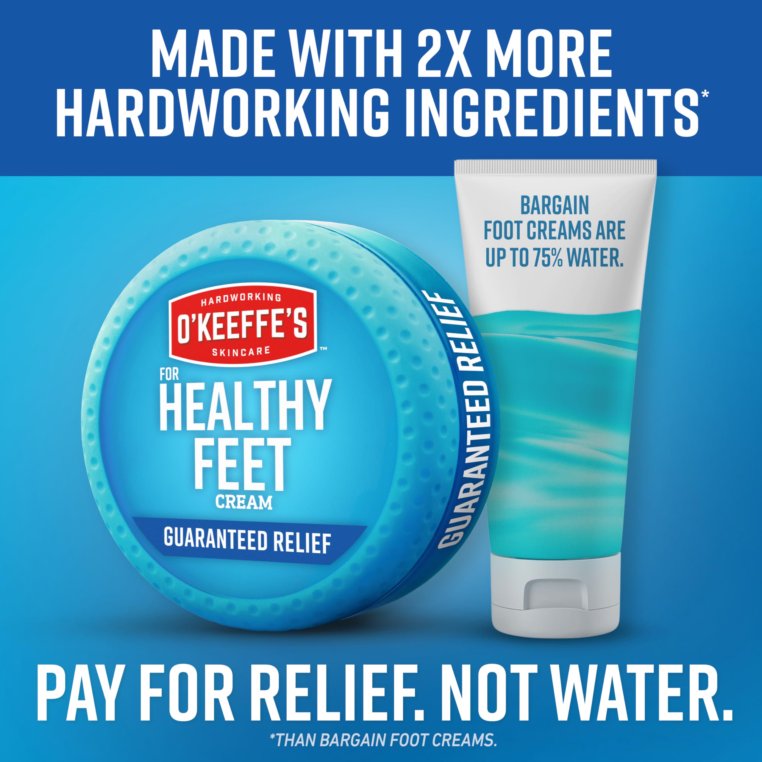 O'Keeffe's for Healthy Feet Foot Cream – 3.2 oz Jar (12 Pack) – Relief for Dry, Cracked Feet