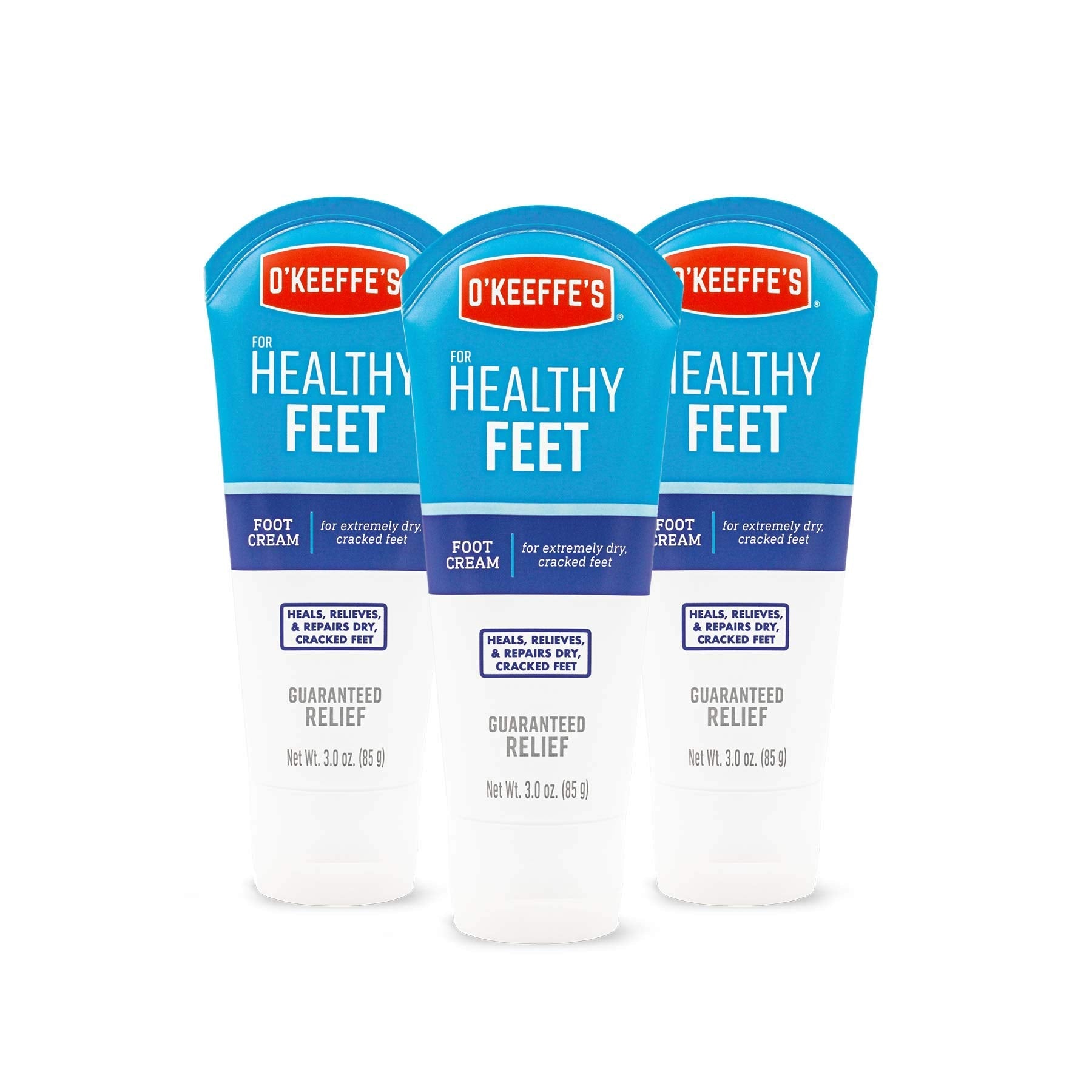 O'Keeffe's Healthy Feet Foot Cream Tube 3 Pack (3 oz) | Deep Moisturizing, Non-Greasy