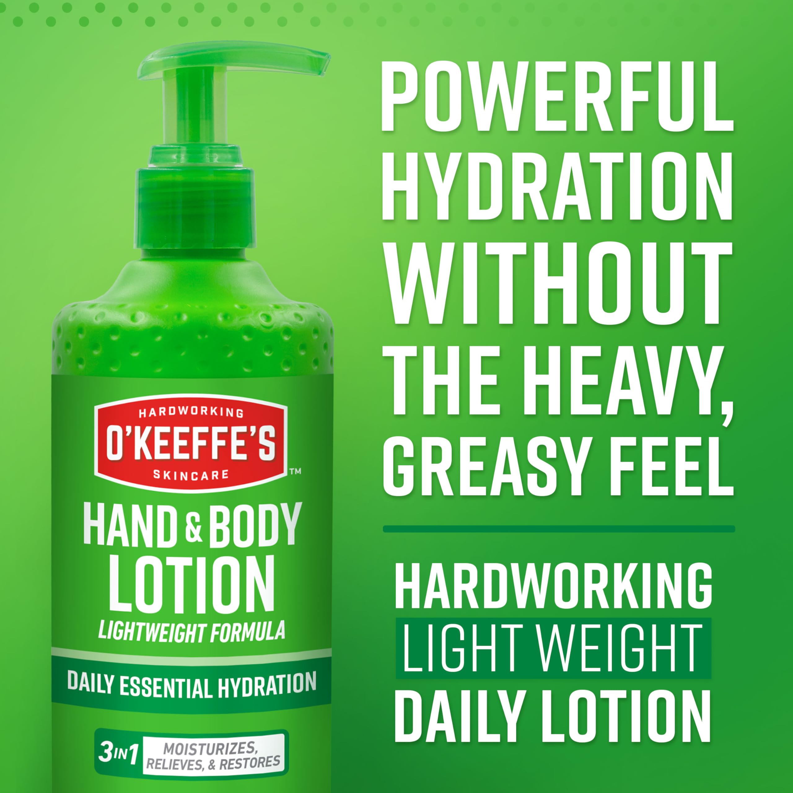 O'Keeffe's Hand & Body Lotion with Glycerin & Shea Butter - 12 oz Pump (2 Pack) | Daily Hydration and Relief