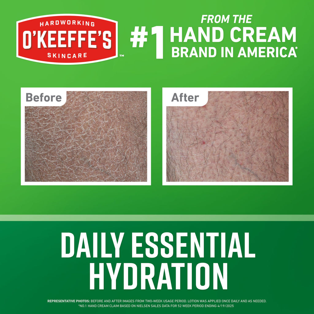 O'Keeffe's Hand & Body Lotion with Glycerin & Shea Butter - 12 oz Pump (2 Pack) | Daily Hydration and Relief