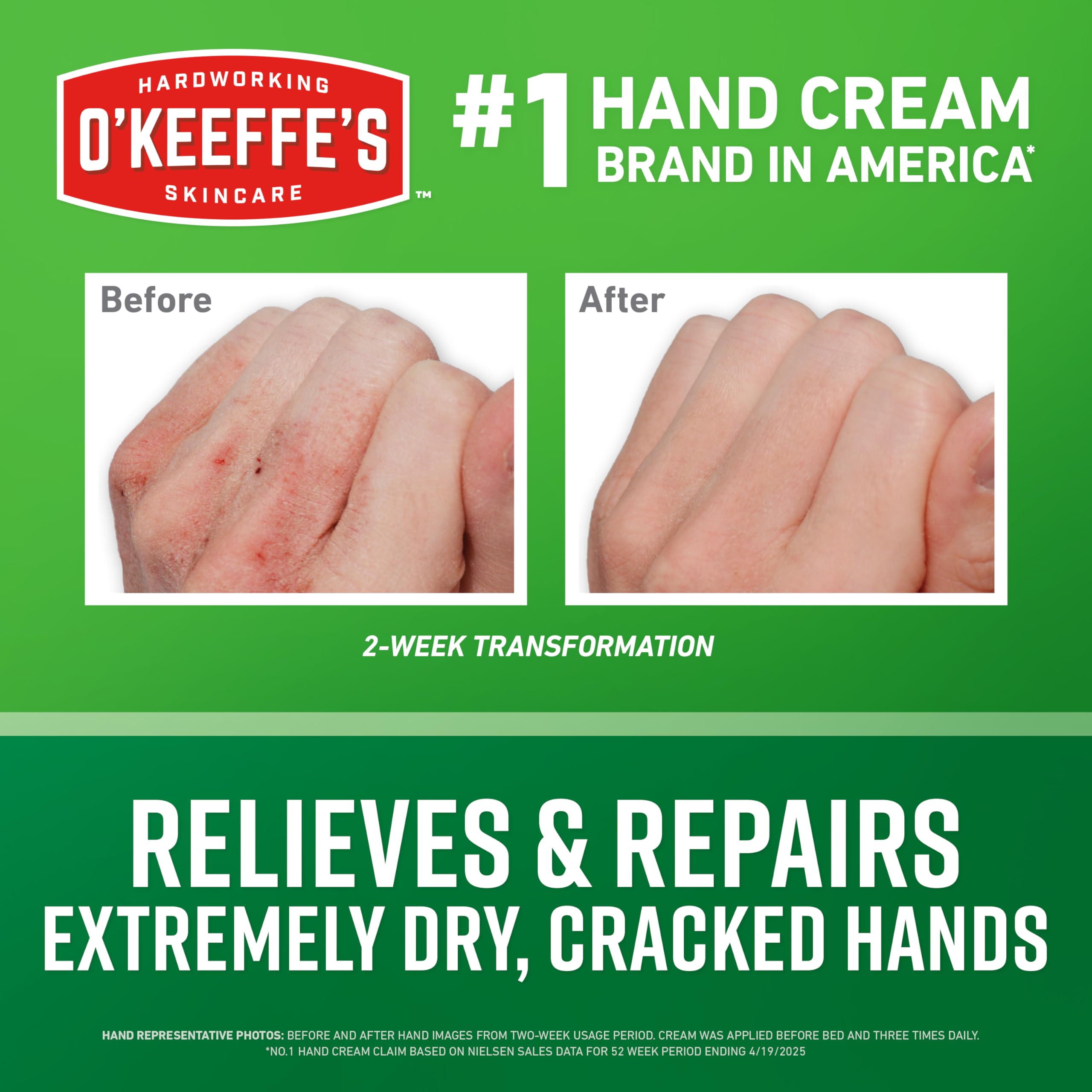 O'Keeffe's Working Hands Hand Cream for Extreme Dryness - 3 oz Tube (5 Pack) - Repairing Skincare for Cracked, Dry Hands