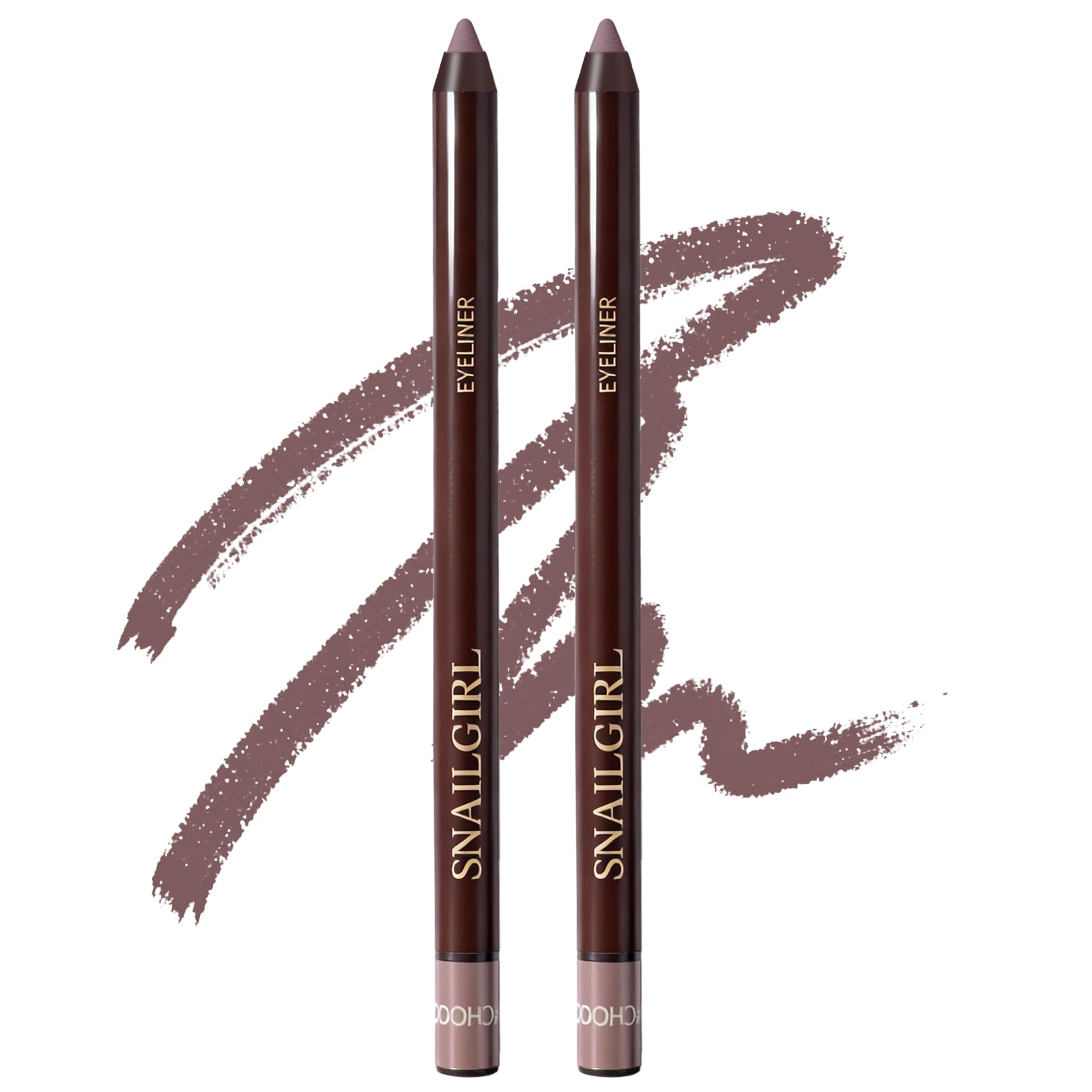Okerker Plum Gel Eyeliner Pencil 2-Pack – Waterproof, Smudge-Proof, Built-in Sharpener