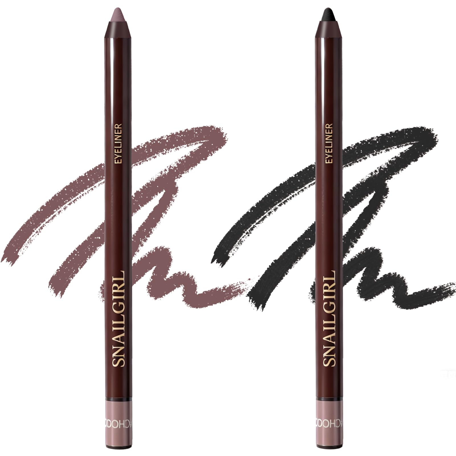 Okerker Plum & Black Gel Eyeliner Pencil – Waterproof, Long-Lasting (2PCS)