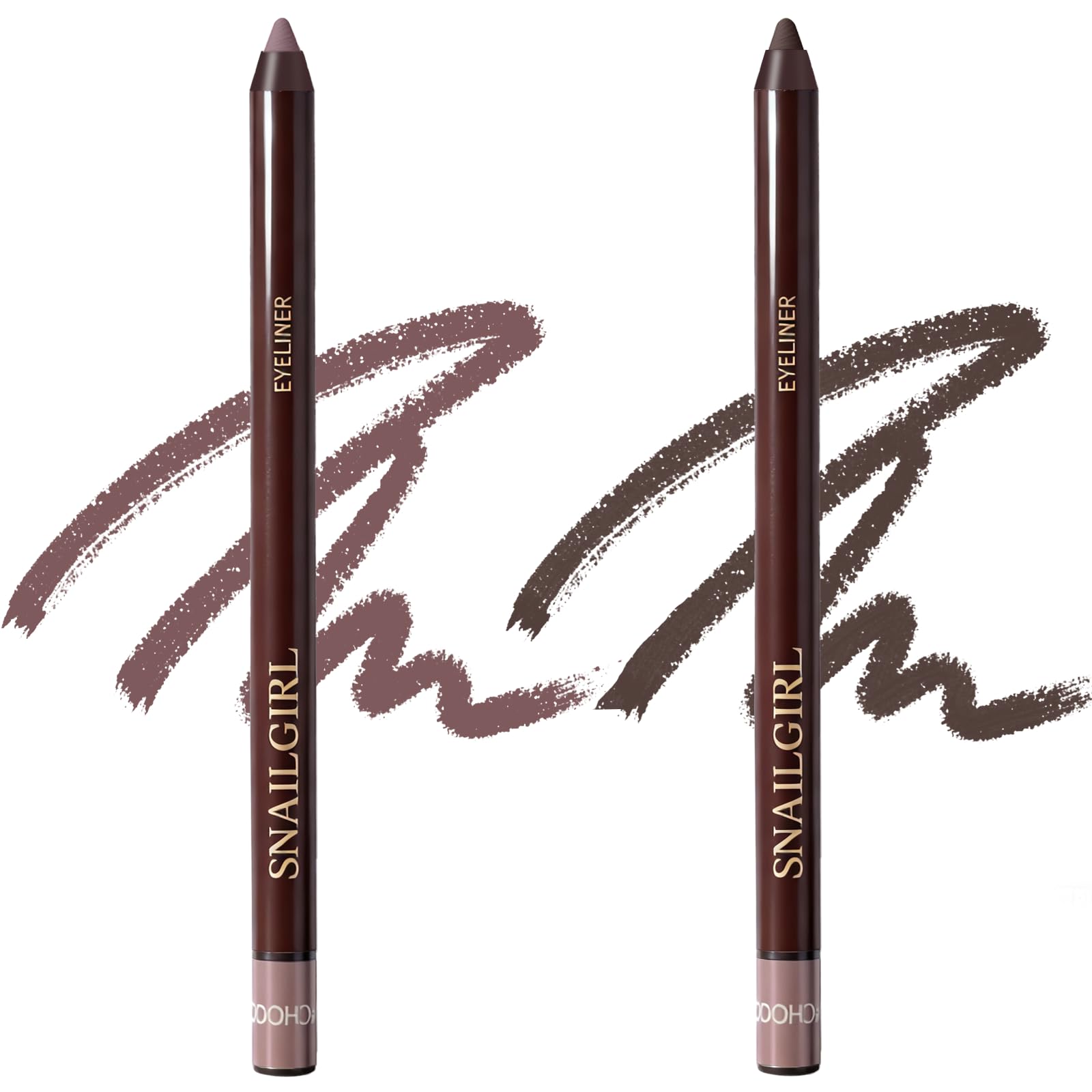 Okerker Plum&Brown 2PCS Gel Eyeliner Pencil – Waterproof, Smudge-Proof, Long-Lasting Plum Eye Liner