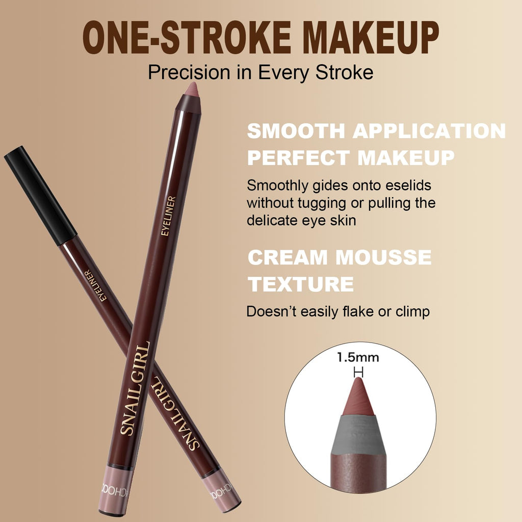 Okerker Plum&Brown 2PCS Gel Eyeliner Pencil – Waterproof, Smudge-Proof, Long-Lasting Plum Eye Liner