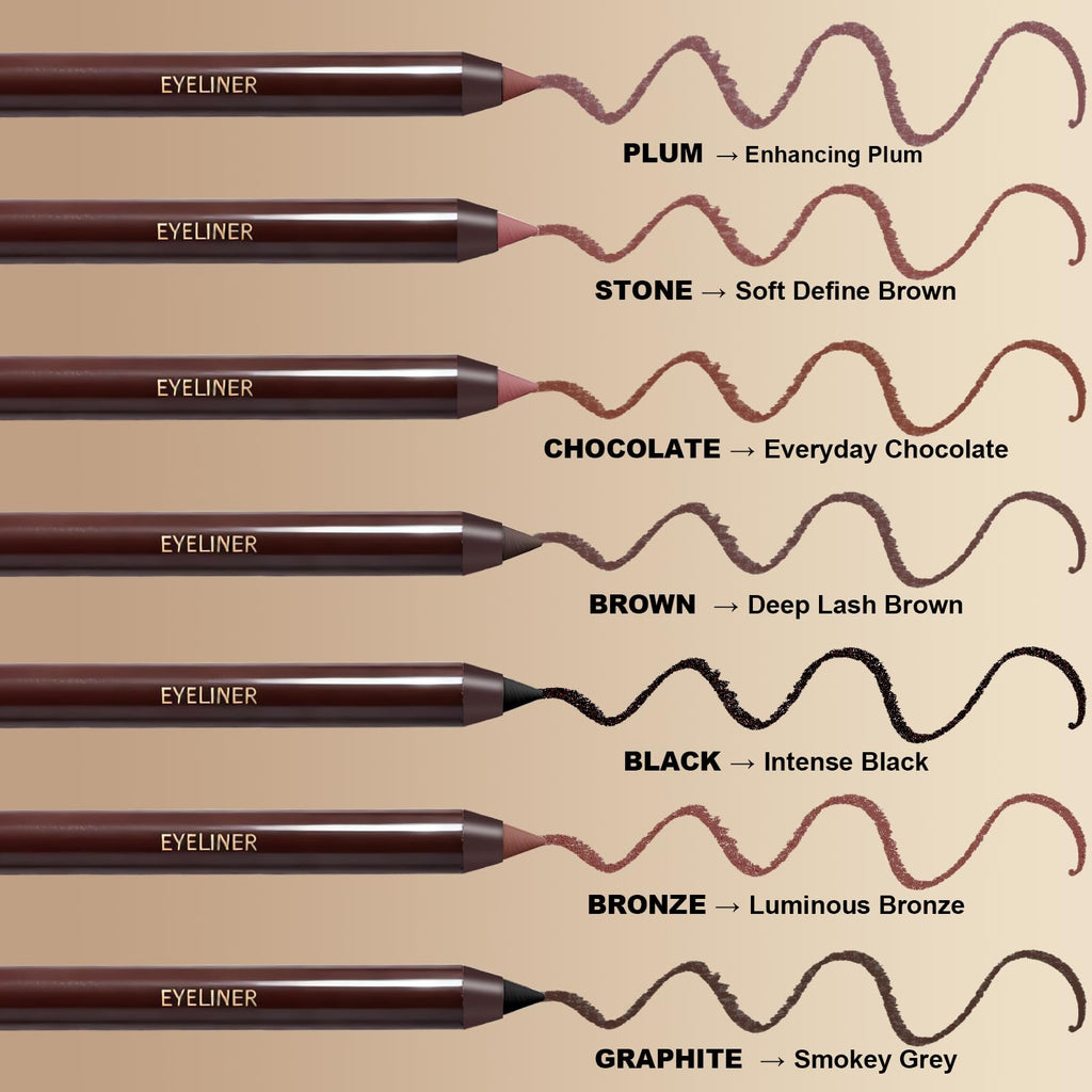 Okerker Plum&Brown 2PCS Gel Eyeliner Pencil – Waterproof, Smudge-Proof, Long-Lasting Plum Eye Liner