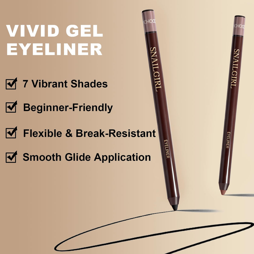 Okerker Plum & Black Gel Eyeliner Pencil – Waterproof, Long-Lasting (2PCS)