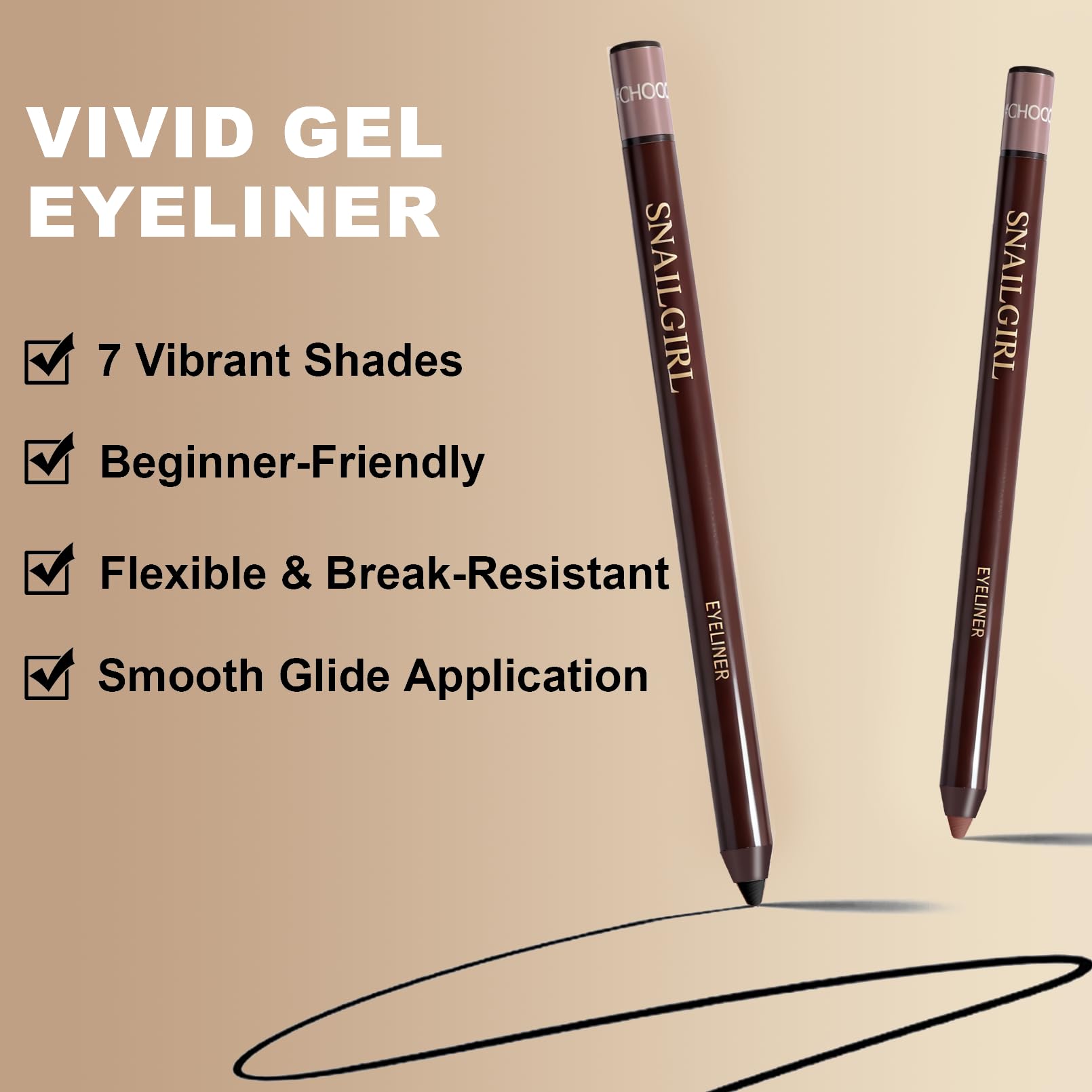 Okerker Plum & Black Gel Eyeliner Pencil – Waterproof, Long-Lasting (2PCS)