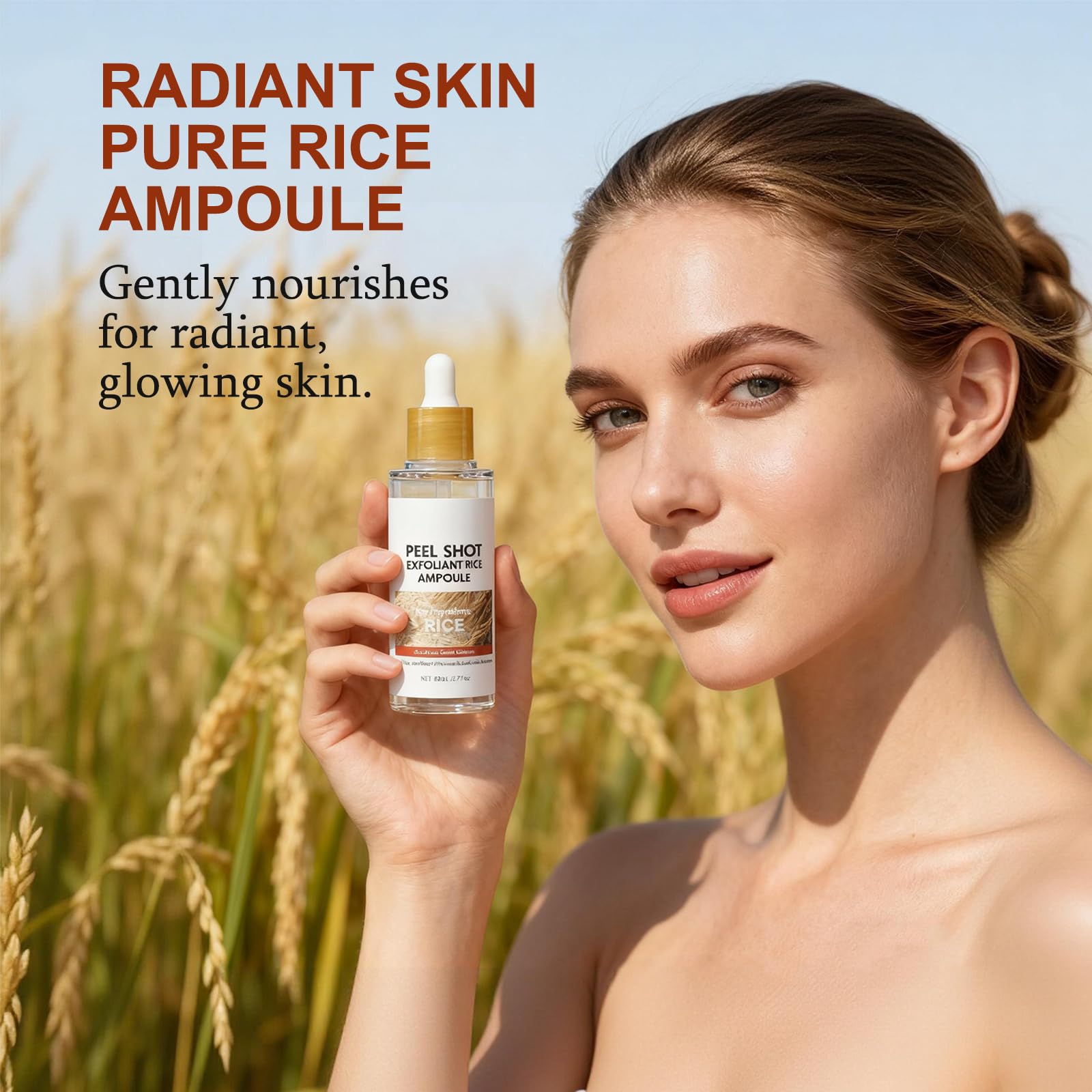 OLACLUK Peel Shot Glow Rice Ampoule Duo – White & Black Rice Exfoliators for Hydration & Pore Care