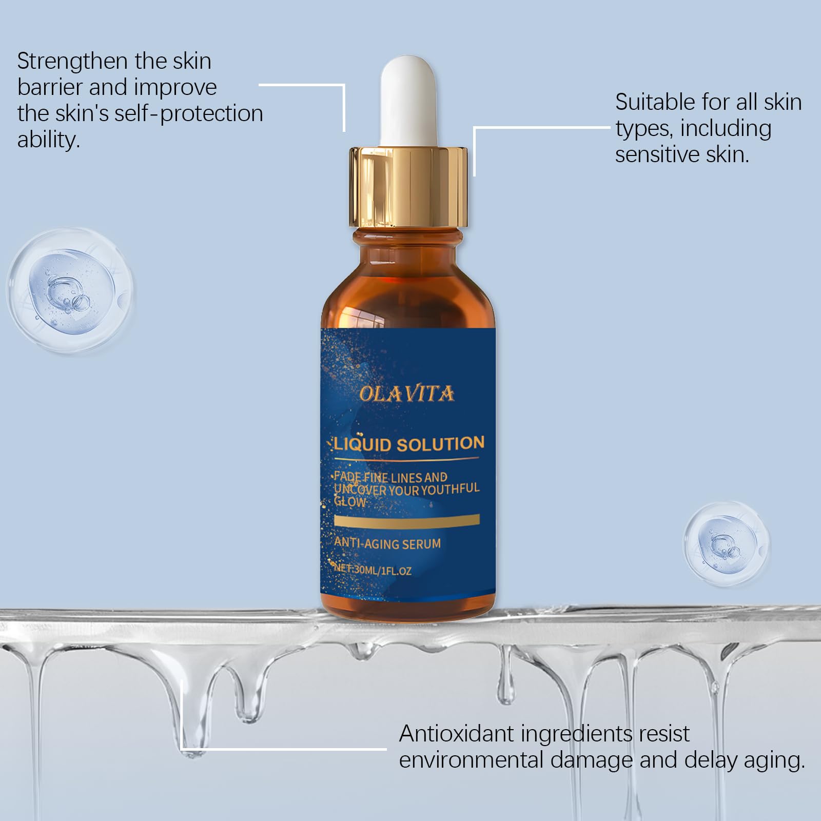 OLAVITA Facial Serum – Vitamin C, Retinol & Aloe (2-Piece) | Anti-Aging, Pore Refining & Hydration