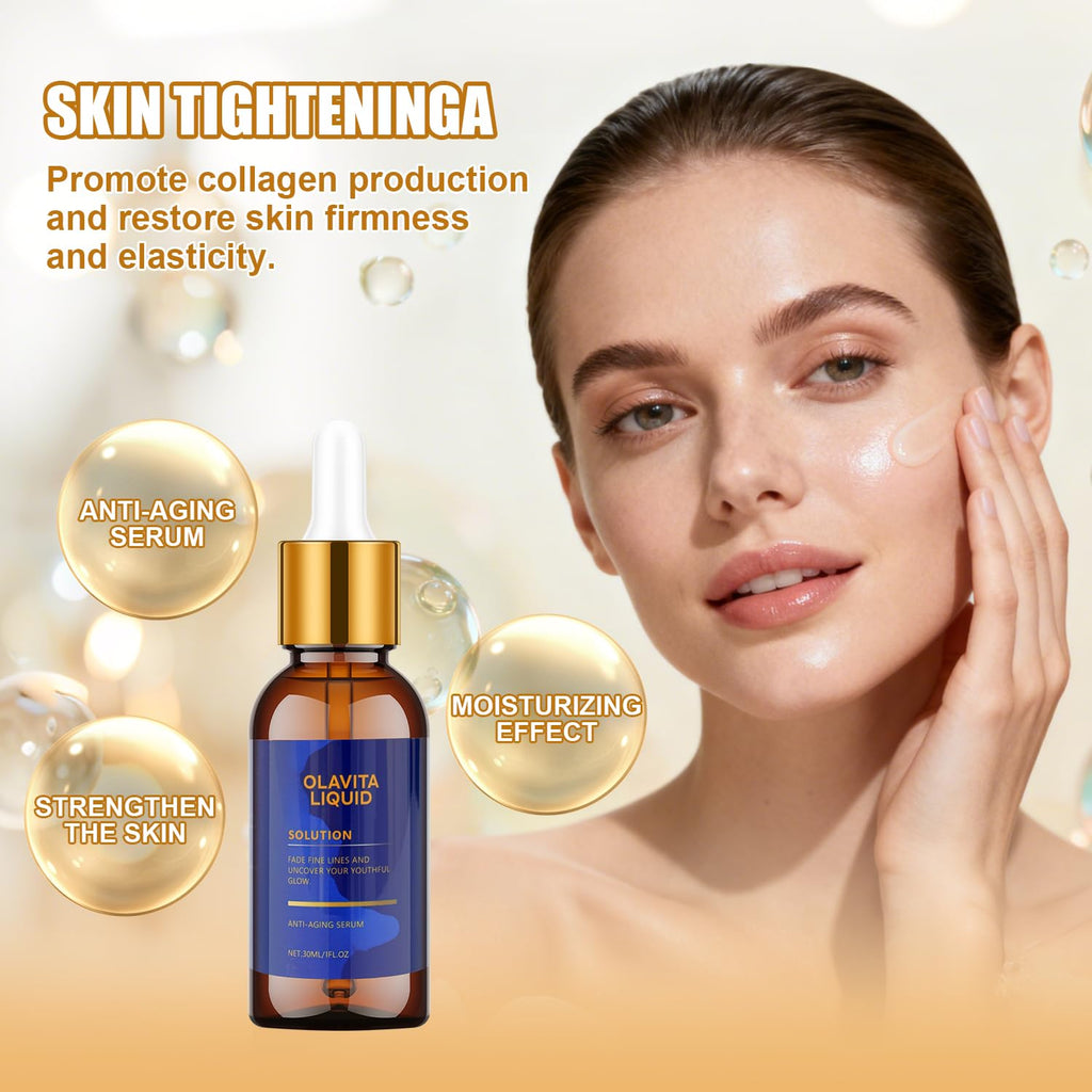 Olavita Liquid Anti-Aging Serum – Vitamin C and E, Diminishes Wrinkles, 2-Piece Set