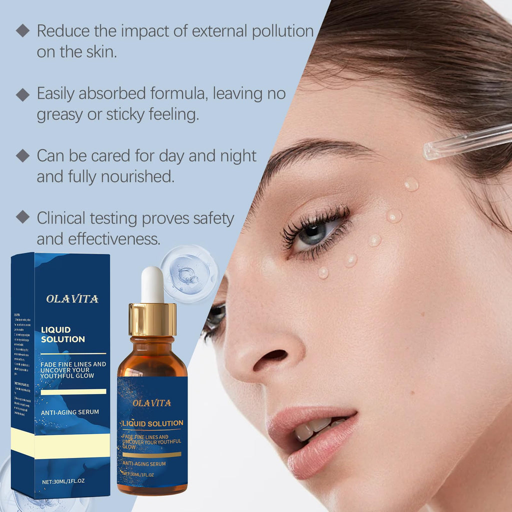 OLAVITA Liquid Solution Serum with Vitamin C — 2-Pack for Skin Elasticity & Radiant Tone