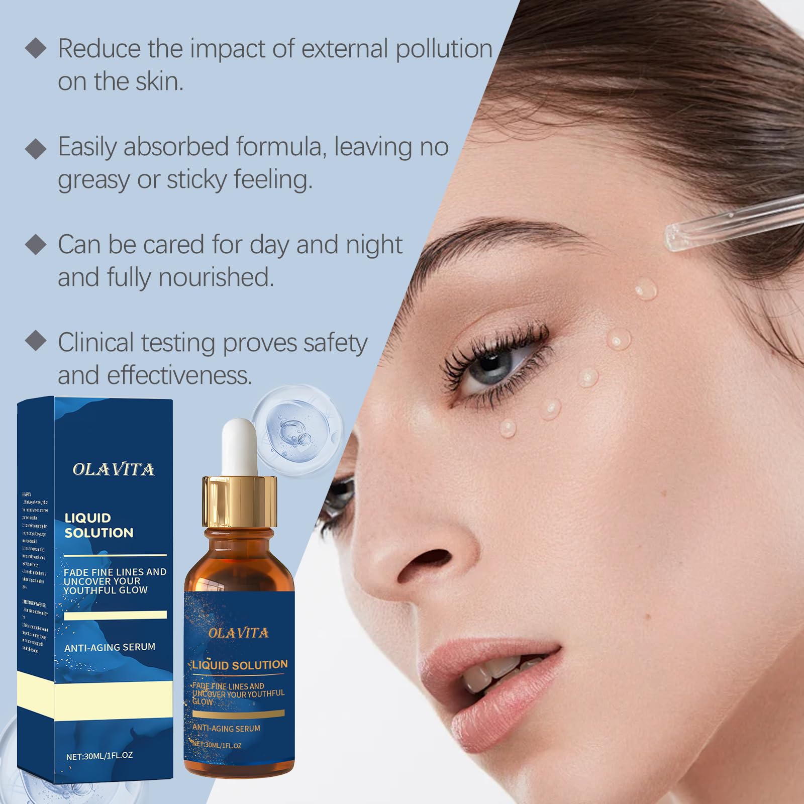 OLAVITA Liquid Solution Serum with Vitamin C — 2-Pack for Skin Elasticity & Radiant Tone