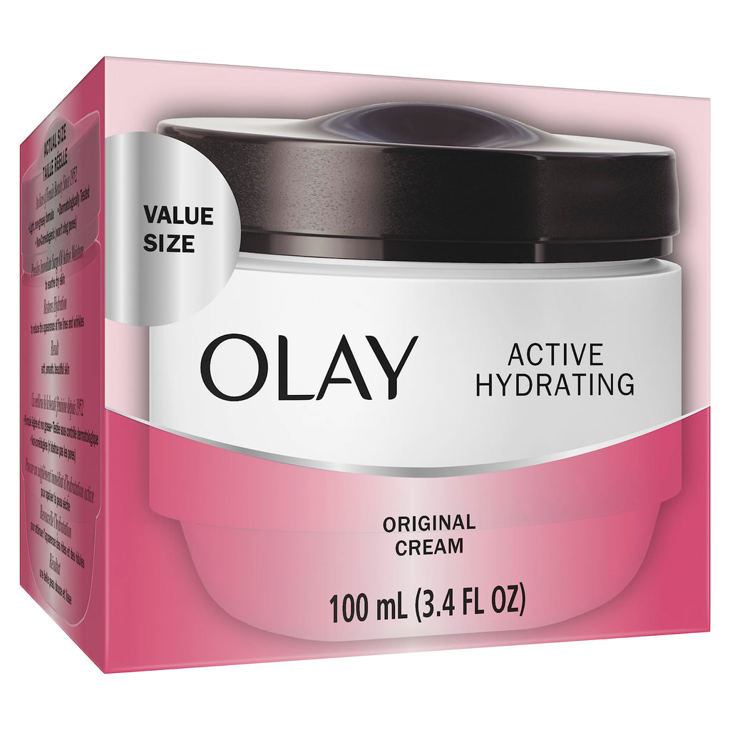 Olay Active Hydrating Cream – Face Moisturizer, 3.4 fl oz | 48-Hour Hydration