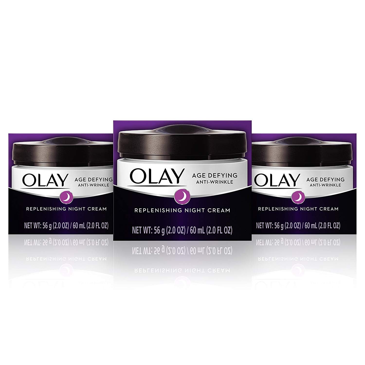 Olay Age Defying Anti-Wrinkle Replenishing Night Face Cream – 2 oz, 3-Count