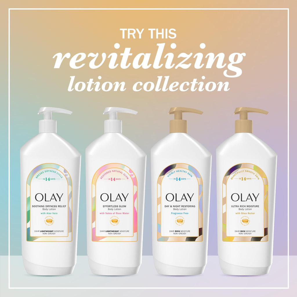 Olay Body Lotion for Women – 24-Hour Hydration, Day & Night Restoring, Fragrance Free, 18 oz