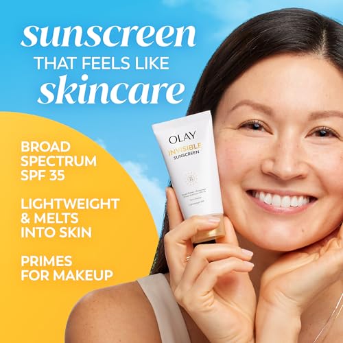 Olay Invisible Sunscreen SPF 35 | 2-in-1 Makeup Primer & Facial Sunscreen, Fragrance-Free
