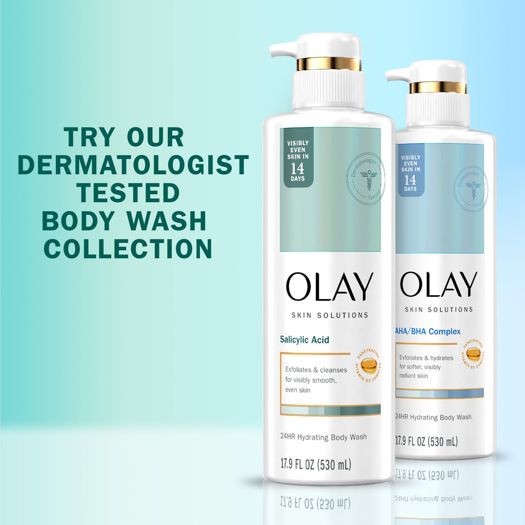 Olay Skin Solutions Hydrating Body Wash with Salicylic Acid – 4 x 17.9 fl oz