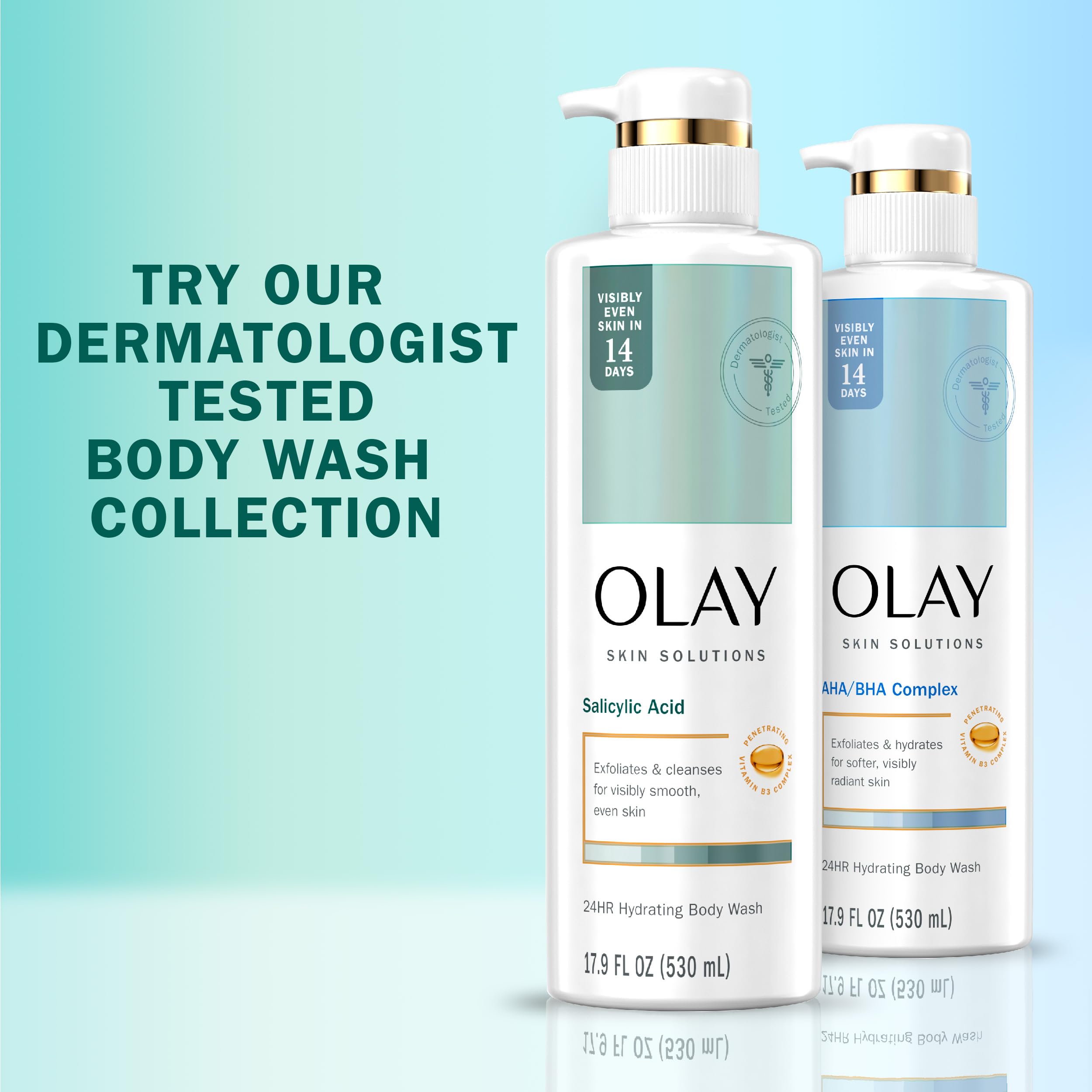 Olay Skin Solutions Hydrating Body Wash with Salicylic Acid – 4 x 17.9 fl oz