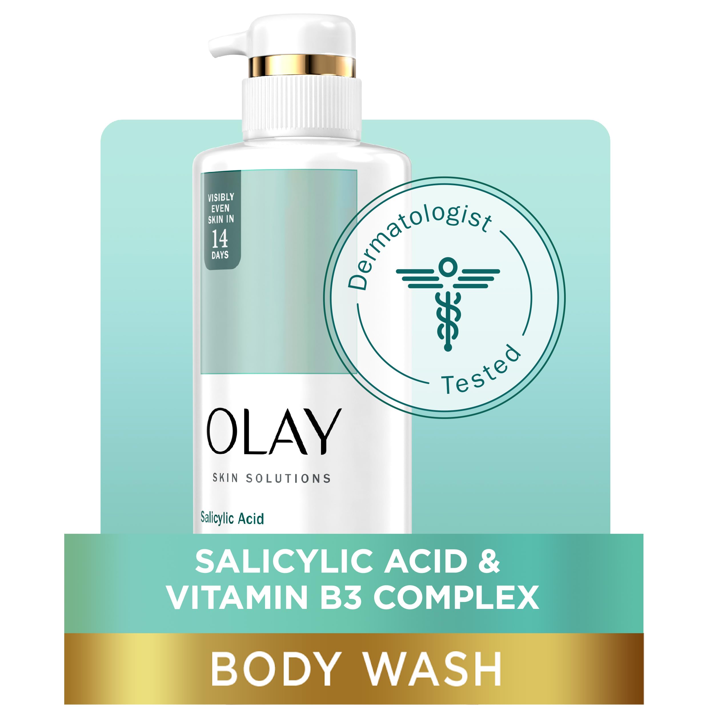 Olay Skin Solutions Hydrating Body Wash with Salicylic Acid – 4 x 17.9 fl oz