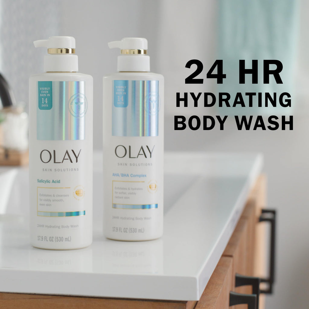 Olay Skin Solutions Hydrating Body Wash with Salicylic Acid – 4 x 17.9 fl oz