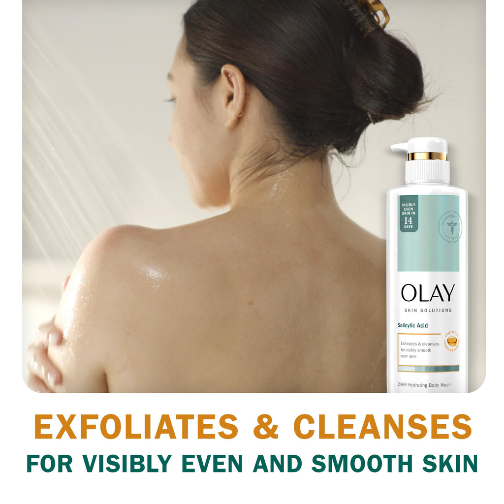 Olay Skin Solutions Hydrating Body Wash with Salicylic Acid – 4 x 17.9 fl oz