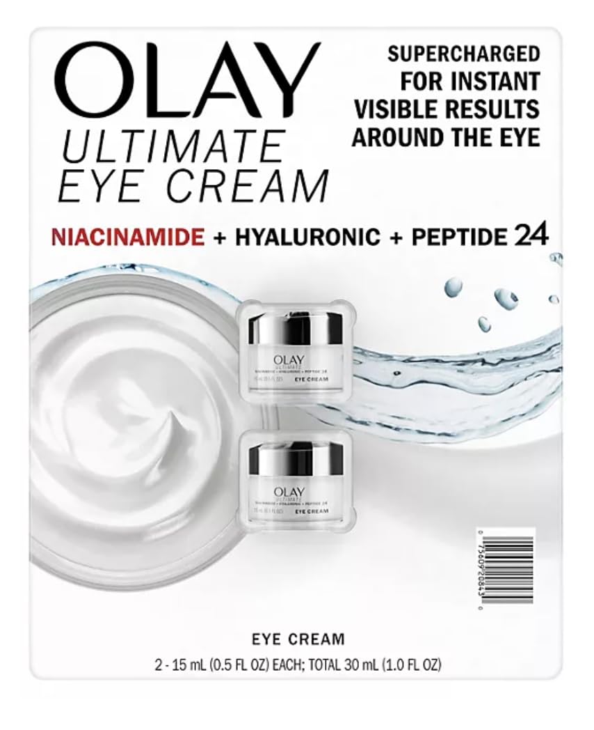 Olay Ultimate Niacinamide + Hyaluronic + Peptide Eye Cream – 0.5 fl oz (2 Pack)