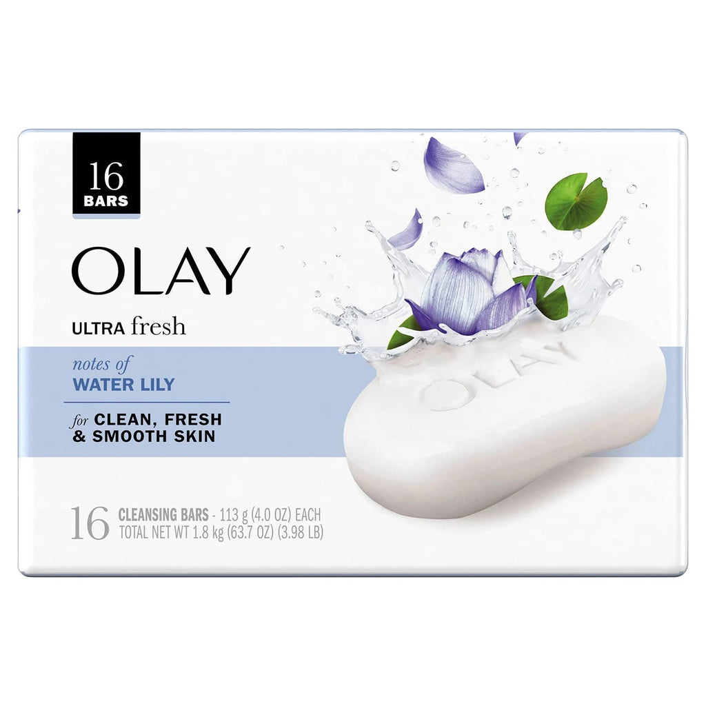 Olay Ultra Fresh Cleansing Bar Soap – Water Lily, 4 oz (Pack of 16)