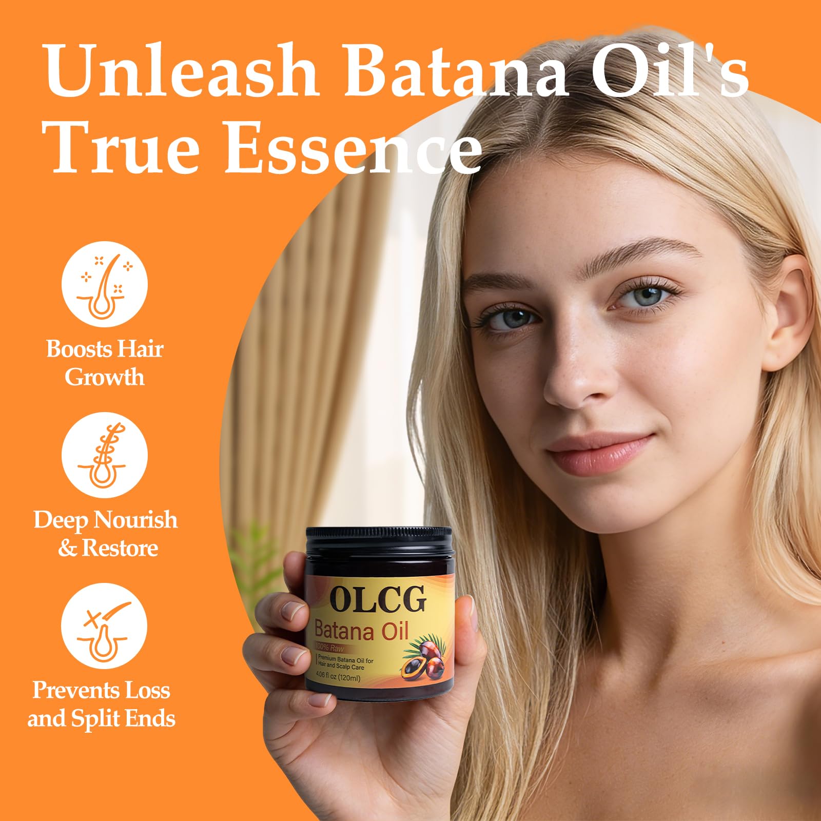 OLCG 100% Raw Batana Oil Paste for Hair Growth – Nourishing, Lightweight Treatment (120ml)