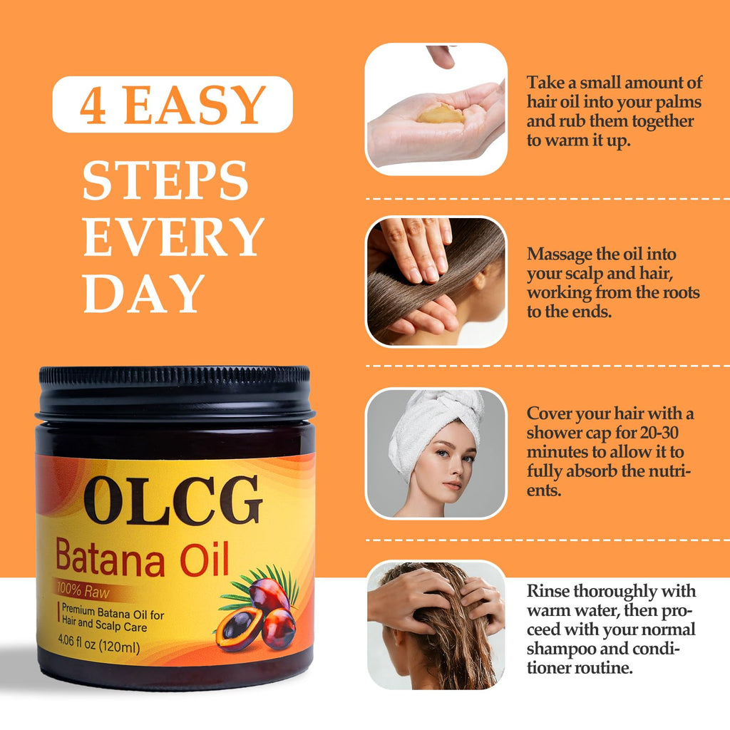 OLCG 100% Raw Batana Oil Paste for Hair Growth – Nourishing, Lightweight Treatment (120ml)