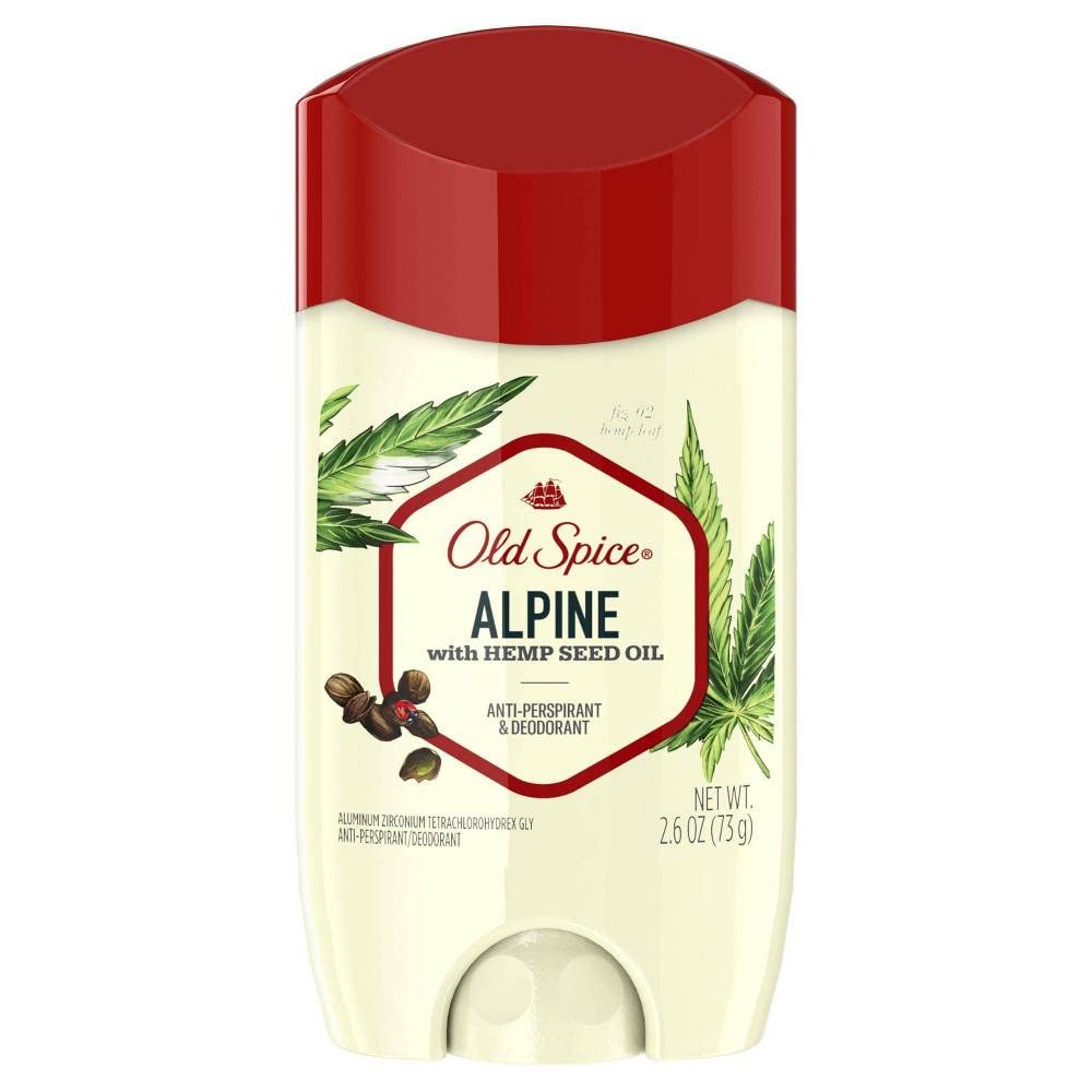 Old Spice Alpine Antiperspirant Deodorant with Hemp Seed Oil – 2.6 oz Pack of 3