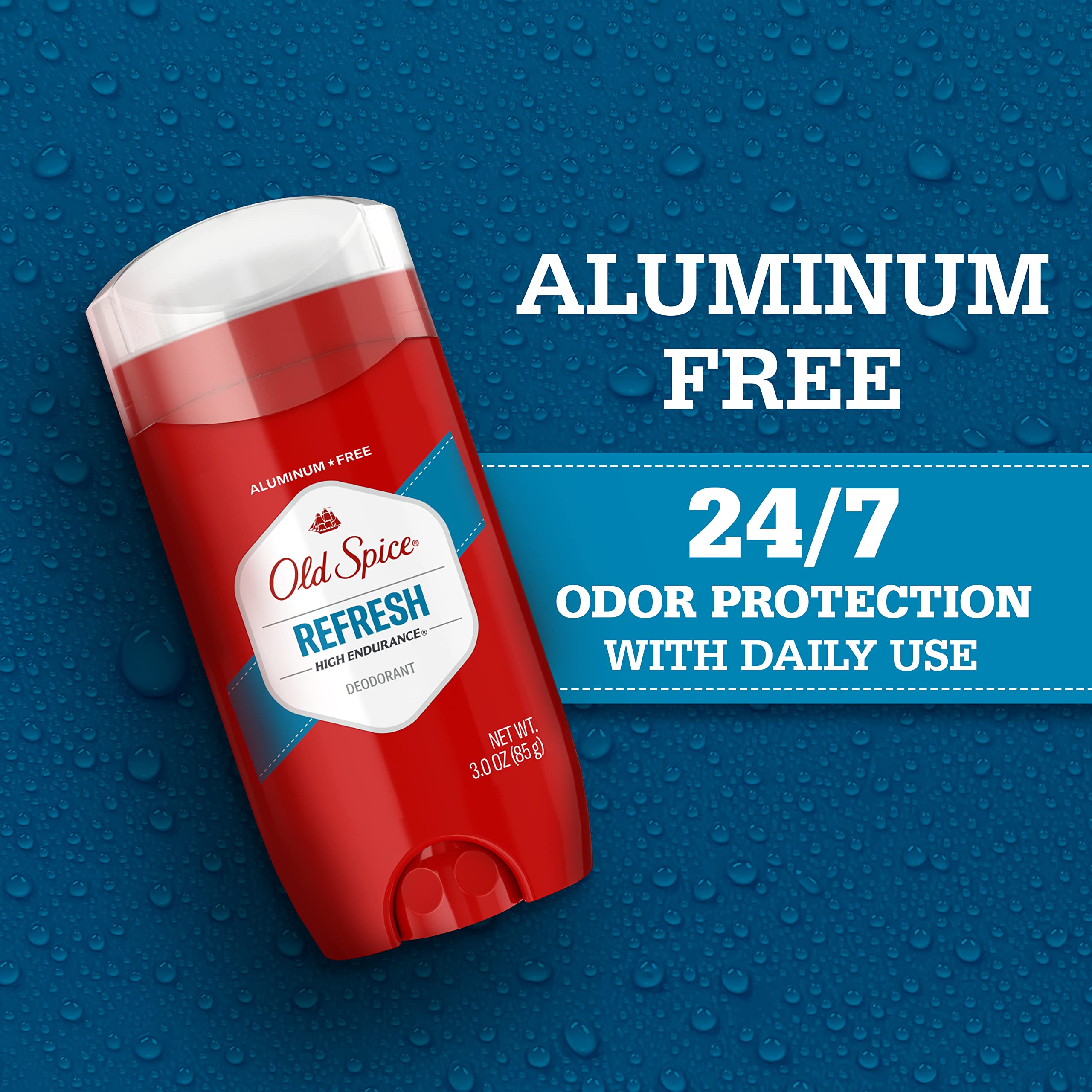 Old Spice High Endurance Refresh Aluminum-Free Deodorant for Men — 24/7 Odor Defense & Lasting Scent (3 x 3.0 oz)