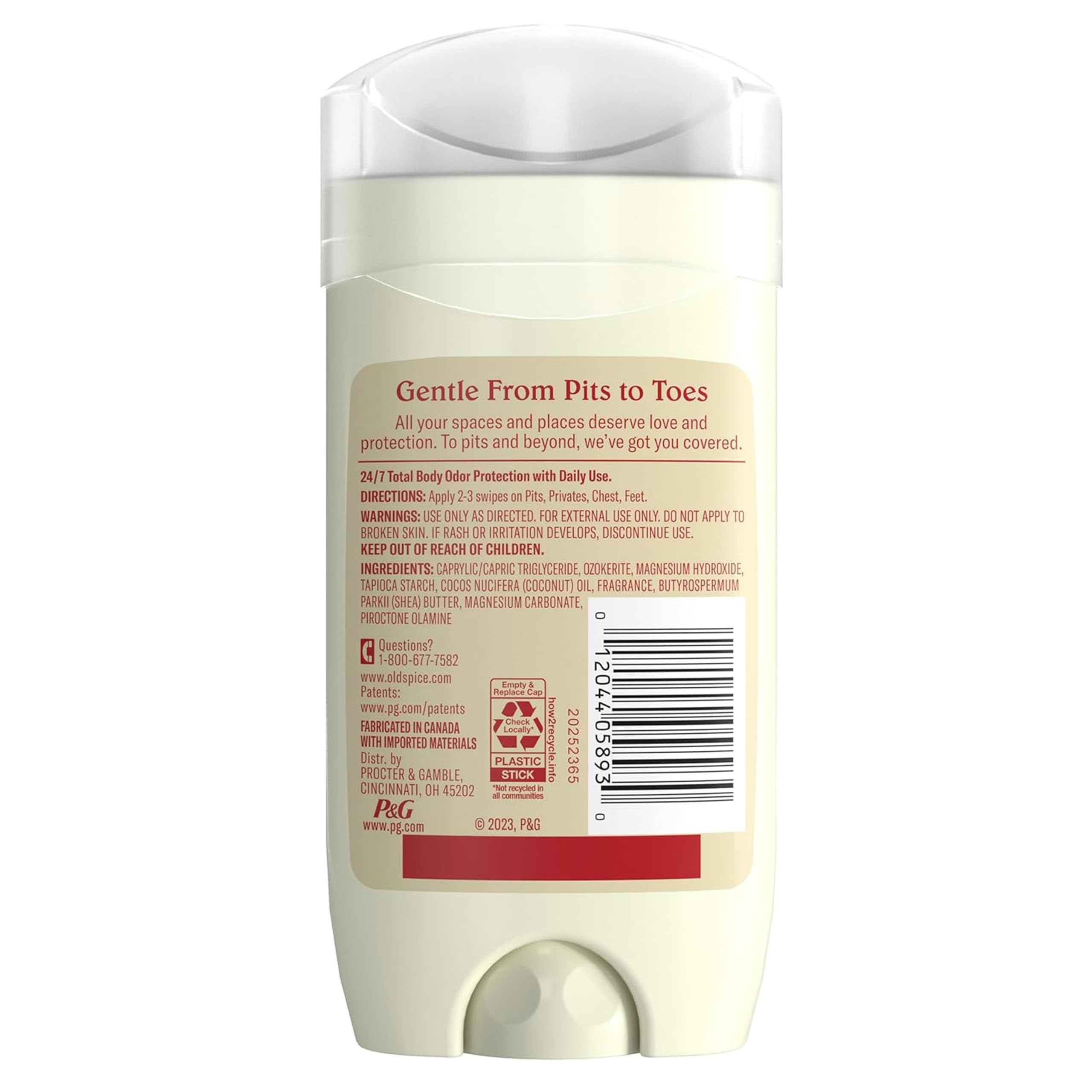 Old Spice GentleMan’s Total Body Deodorant Stick – Aluminum-Free, Cucumber & Avocado, 3 x 3 oz