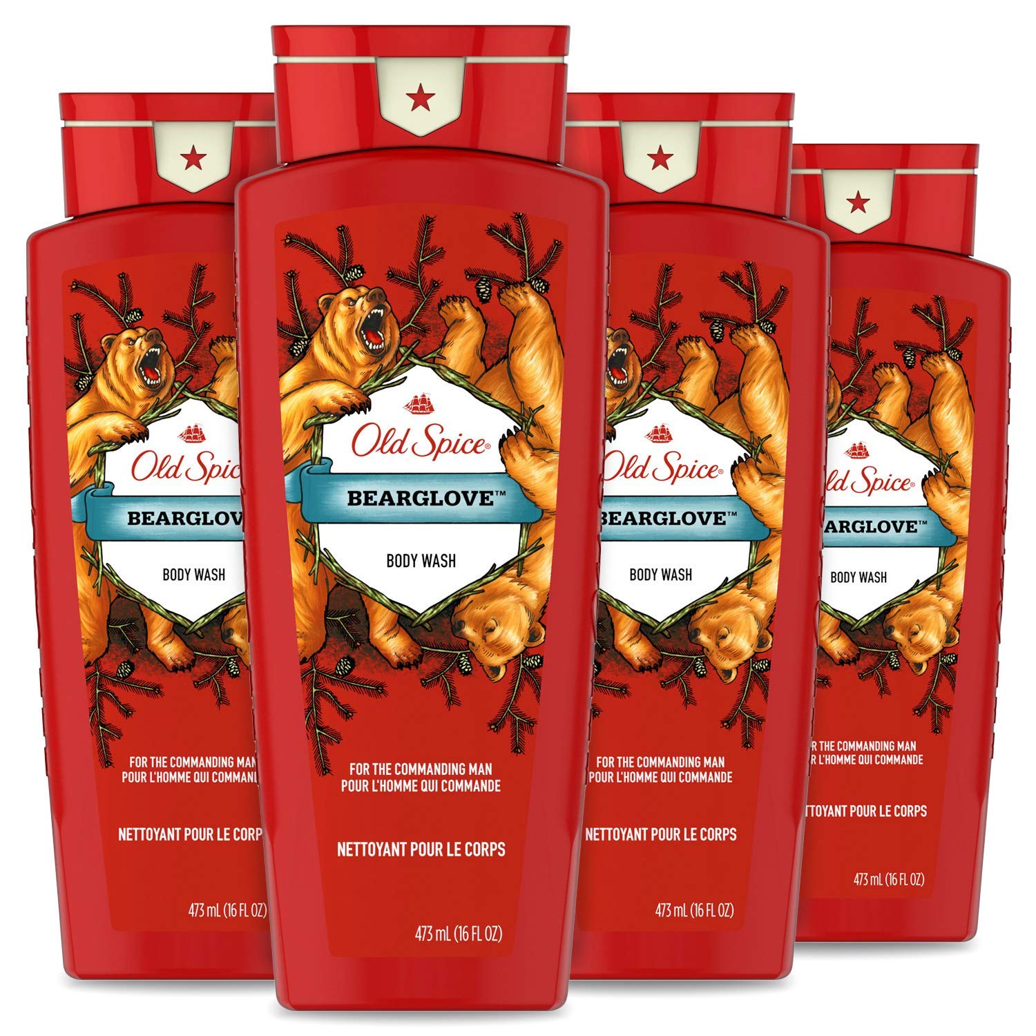 Old Spice Bearglove Body Wash for Men – Wild Collection, 16 Fl Oz (Pack of 4)