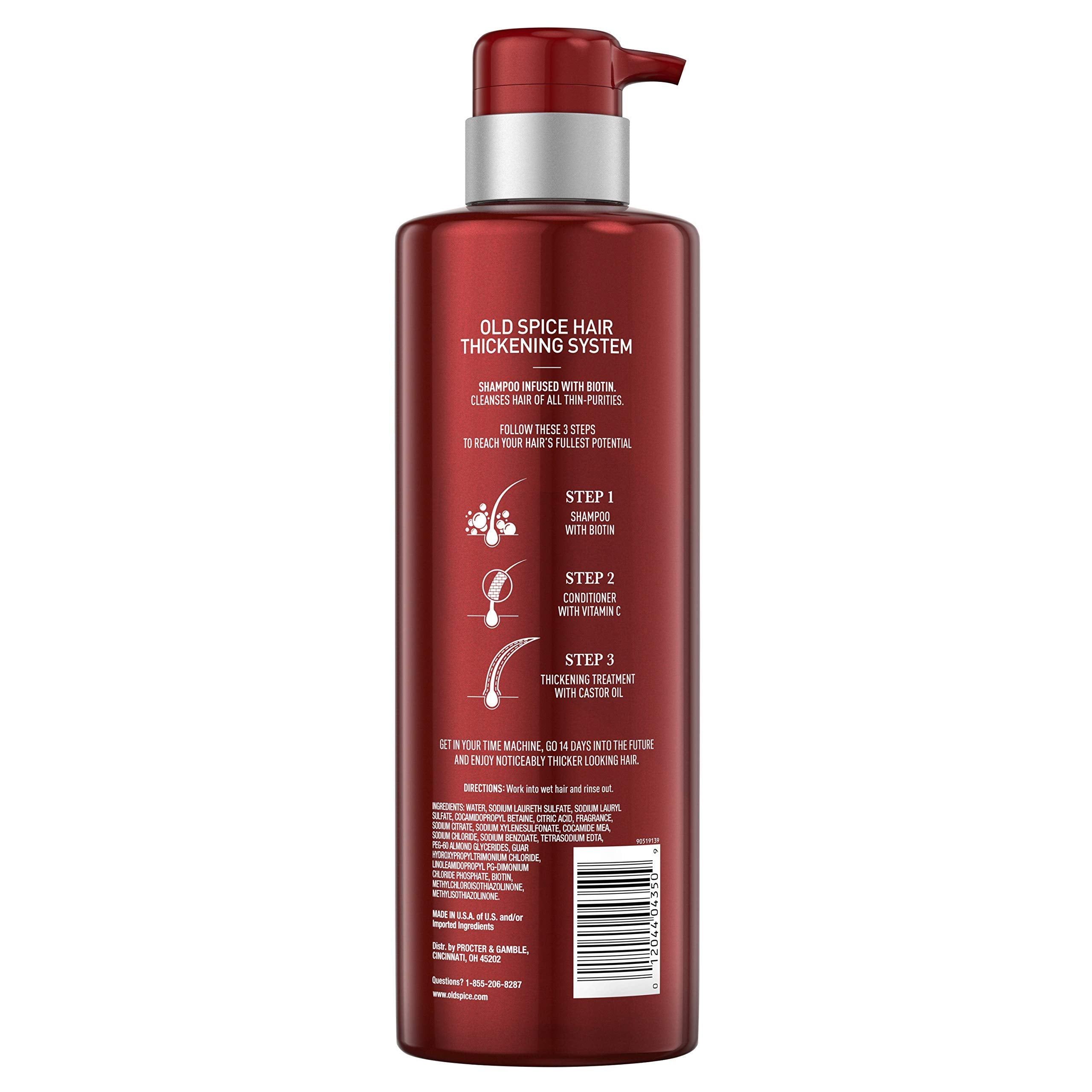 Old Spice Hair Thickening Shampoo with Biotin - Step 1, 17.9 fl oz
