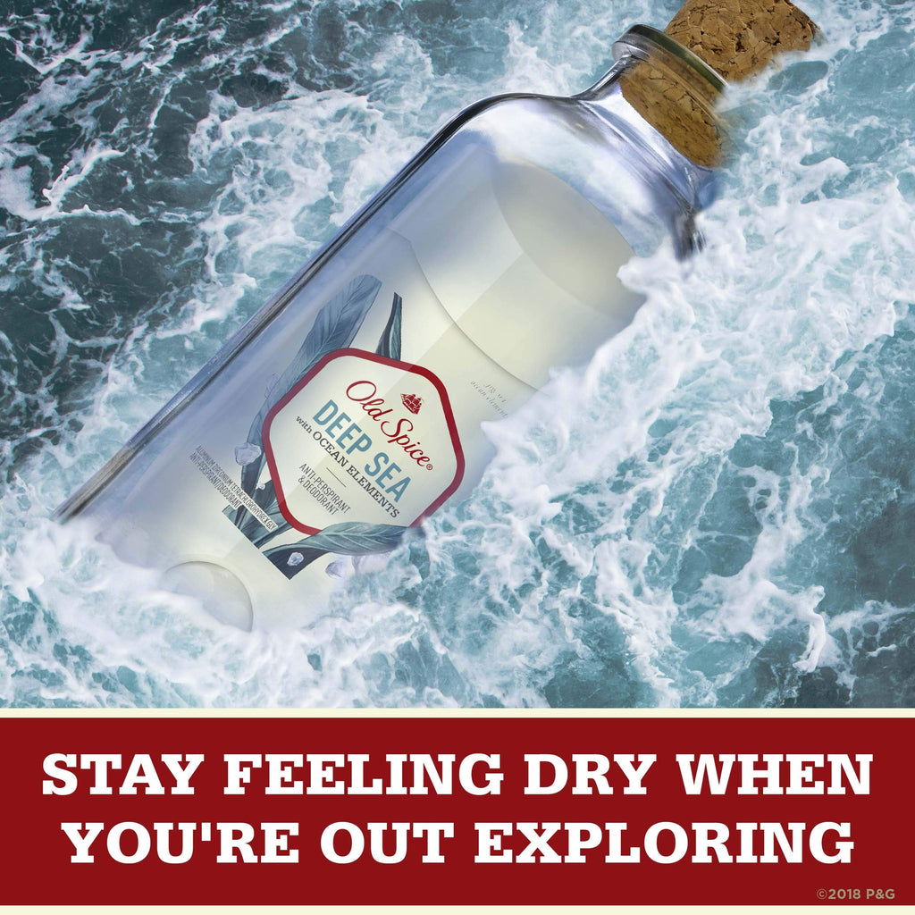 Old Spice Invisible Solid Antiperspirant Deodorant for Men – Deep Sea Ocean Elements Scent, 12-Pack