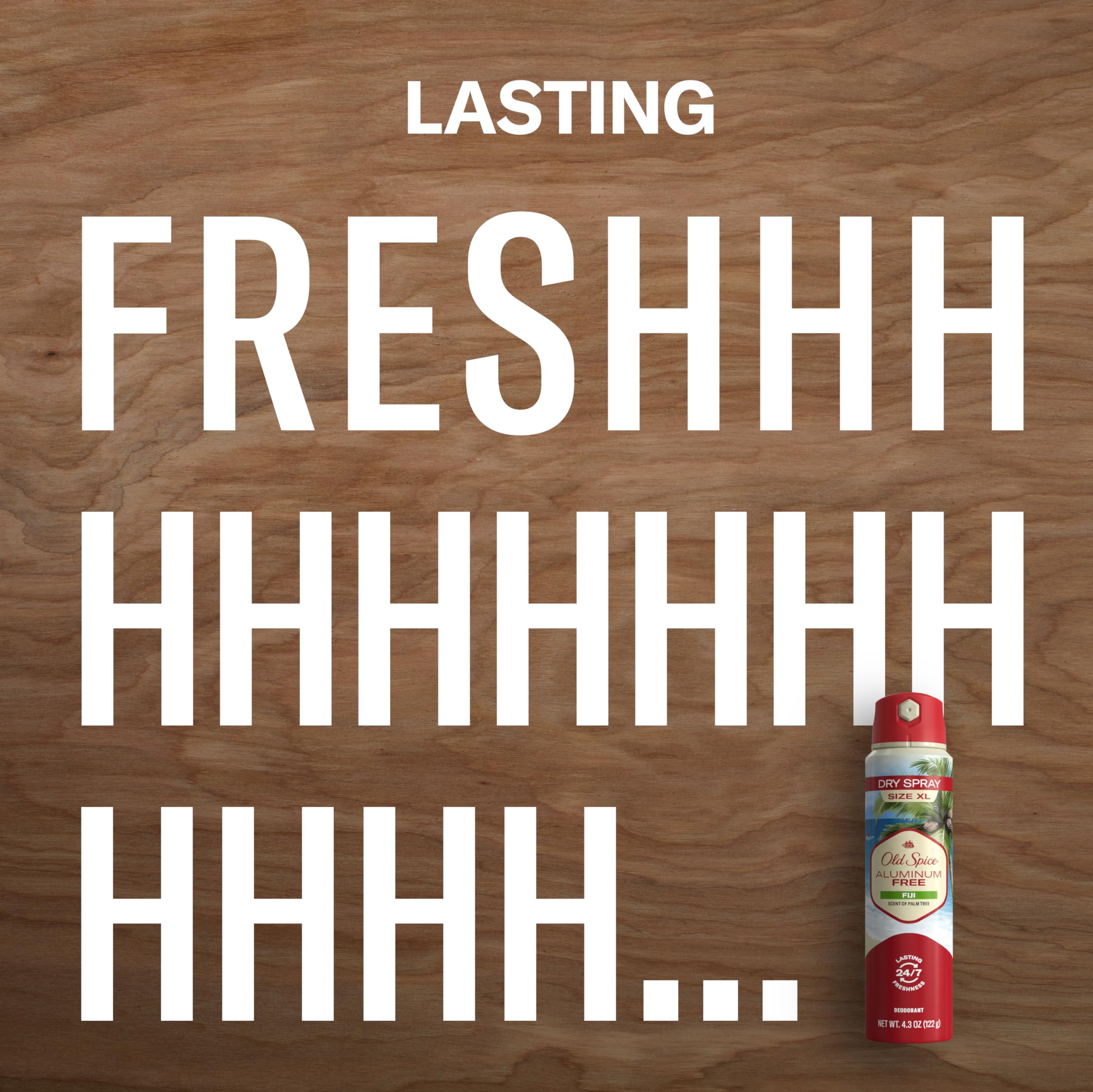 Old Spice Fiji Aluminum Free Dry Spray – 24/7 Freshness, 4.3oz (Pack of 3)
