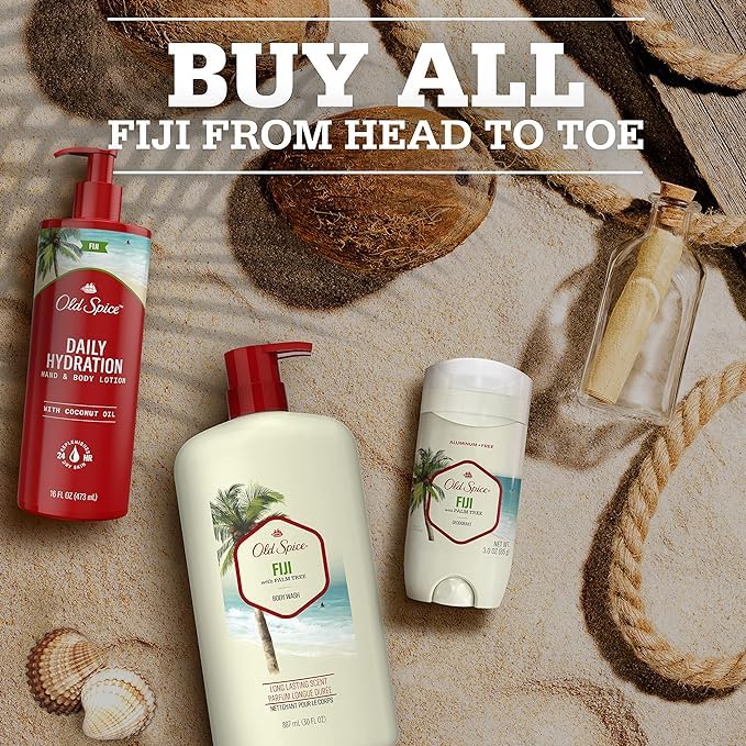 Old Spice Fiji Aluminum Free Dry Spray – 24/7 Freshness, 4.3oz (Pack of 3)