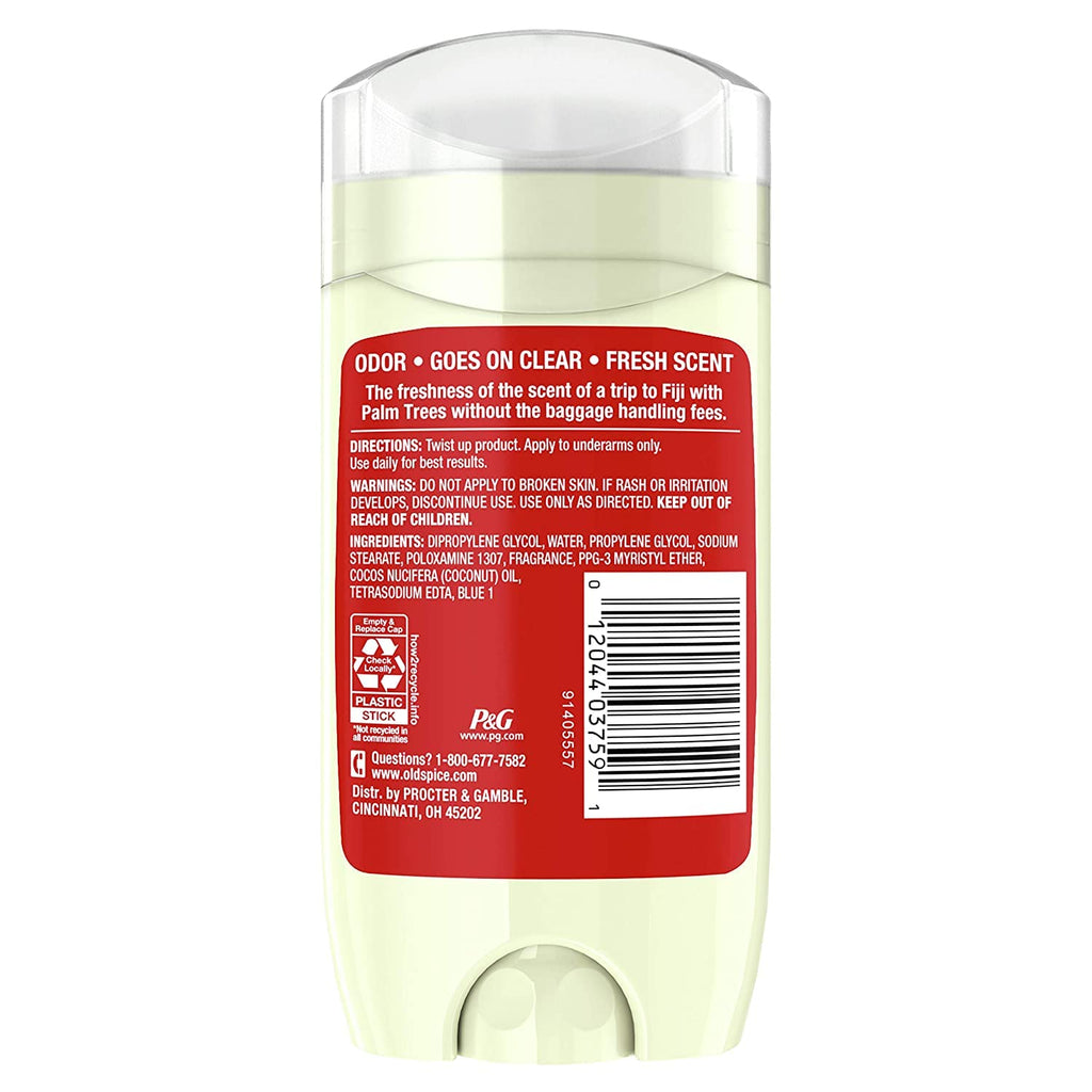 Old Spice Fiji Palm Tree Aluminum-Free Deodorant for Men – 3oz Pack of 3