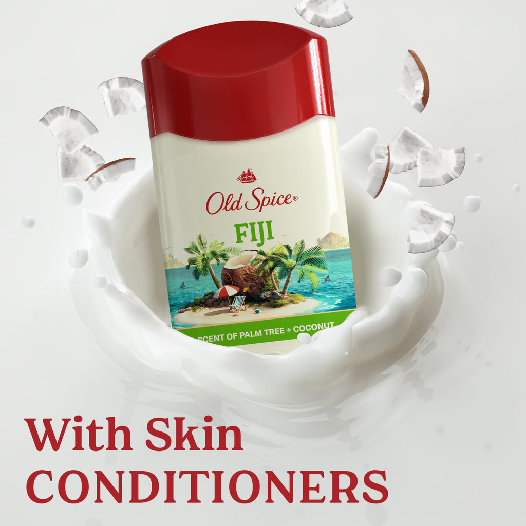 Old Spice Fiji Palm Tree Scent Invisible Solid Deodorant 3-Pack – 24/7 Sweat & Odor Protection